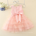 viele Schichten 3-12years Mädchen Kleid Perlen Baby Mädchen Party Kleid Kinder Kleider Designs mit rosa und weiß